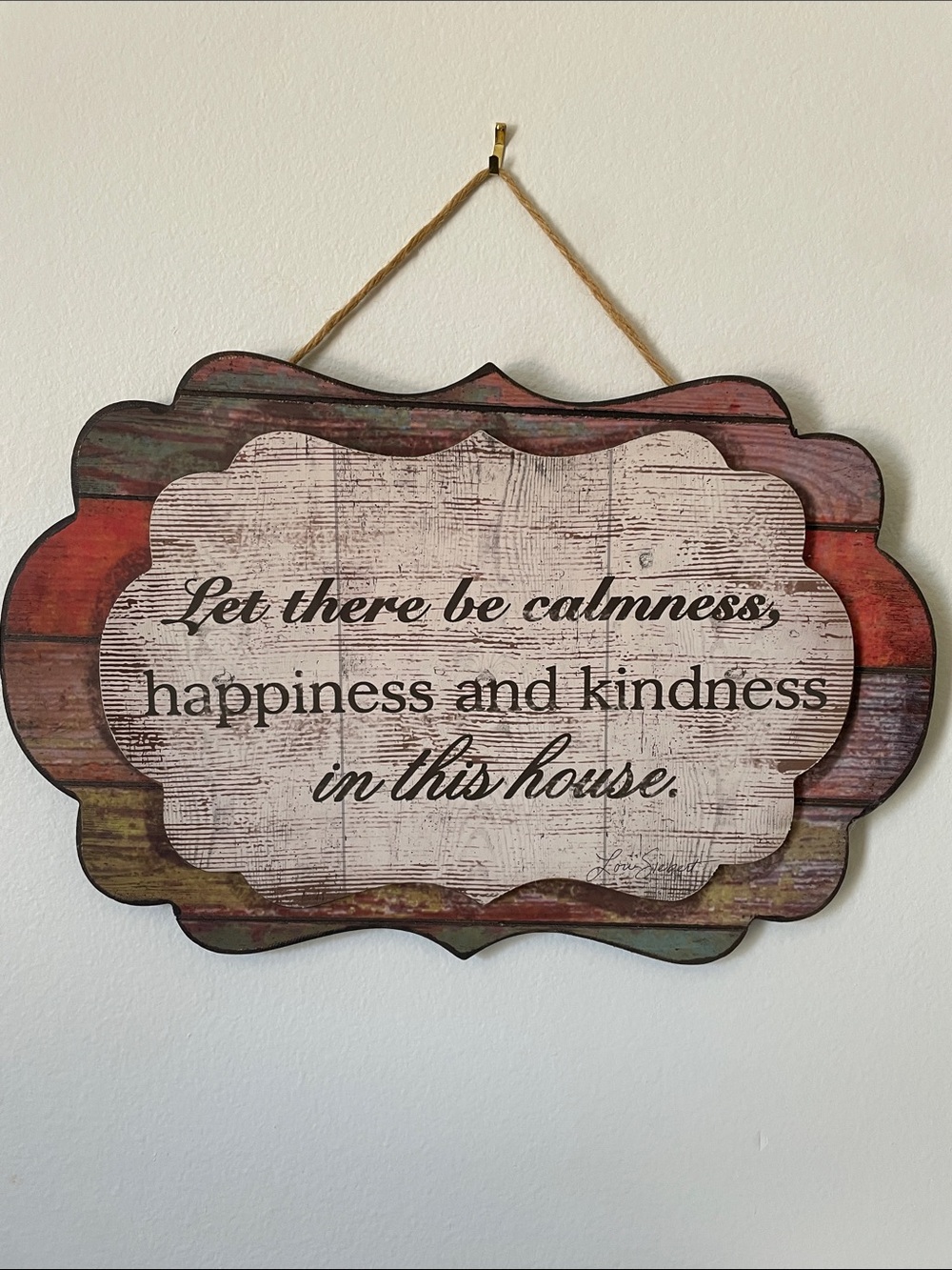 Creative Co-Op Multicolor 'Let There Be Calmness' Wall Plaque